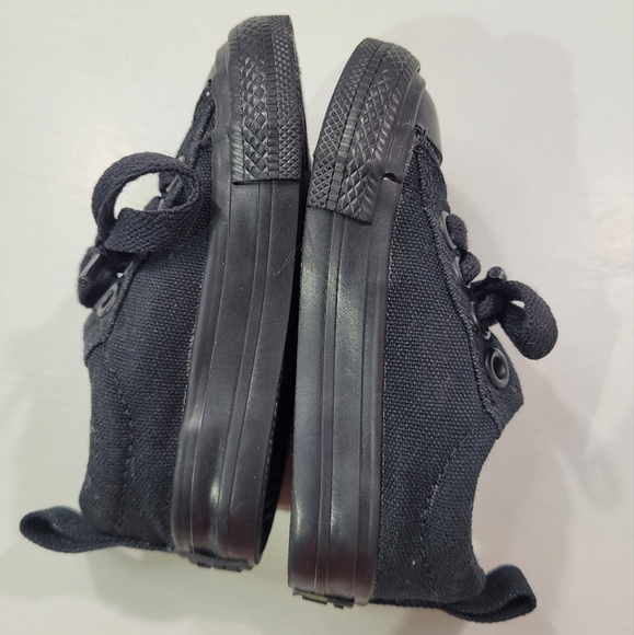 CONVERSE ALL STAR STREET OX LOW MONO BLACK SHOE BABY TODDLER SIZE 4 - Picture 7 of 13